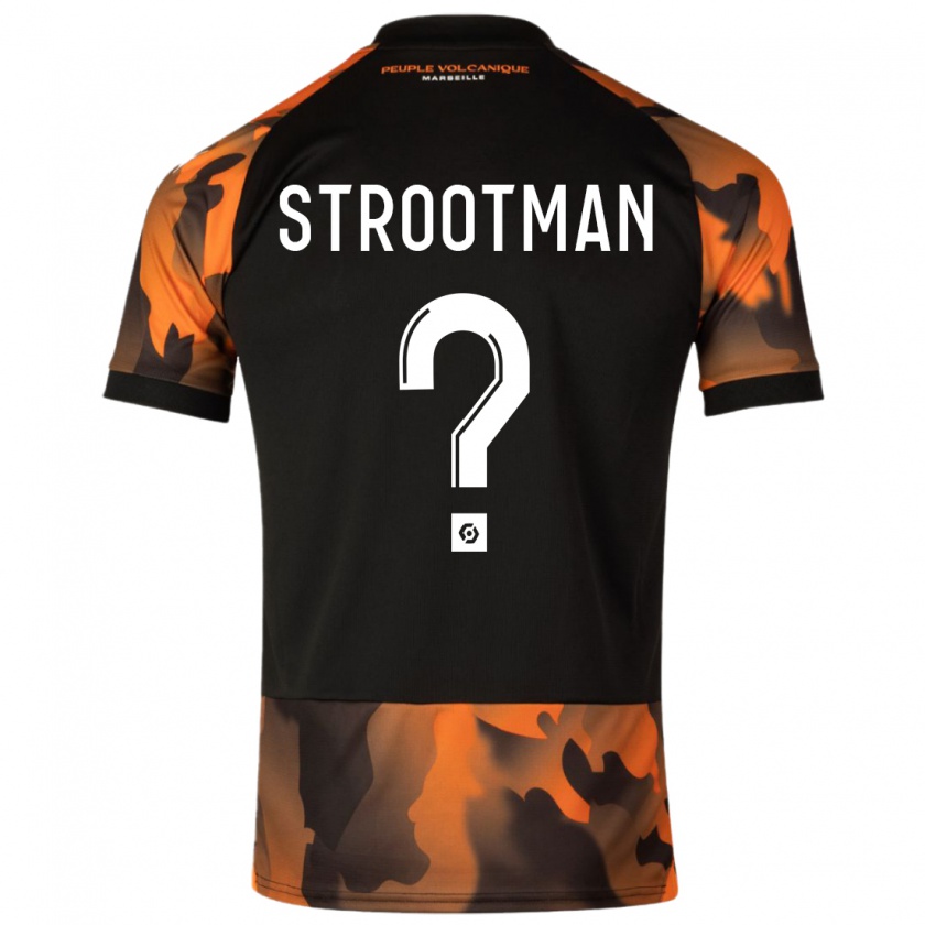 Kandiny Uomo Maglia Kevin Strootman #0 Nero Arancione Kit Gara Third 2023/24 Maglietta