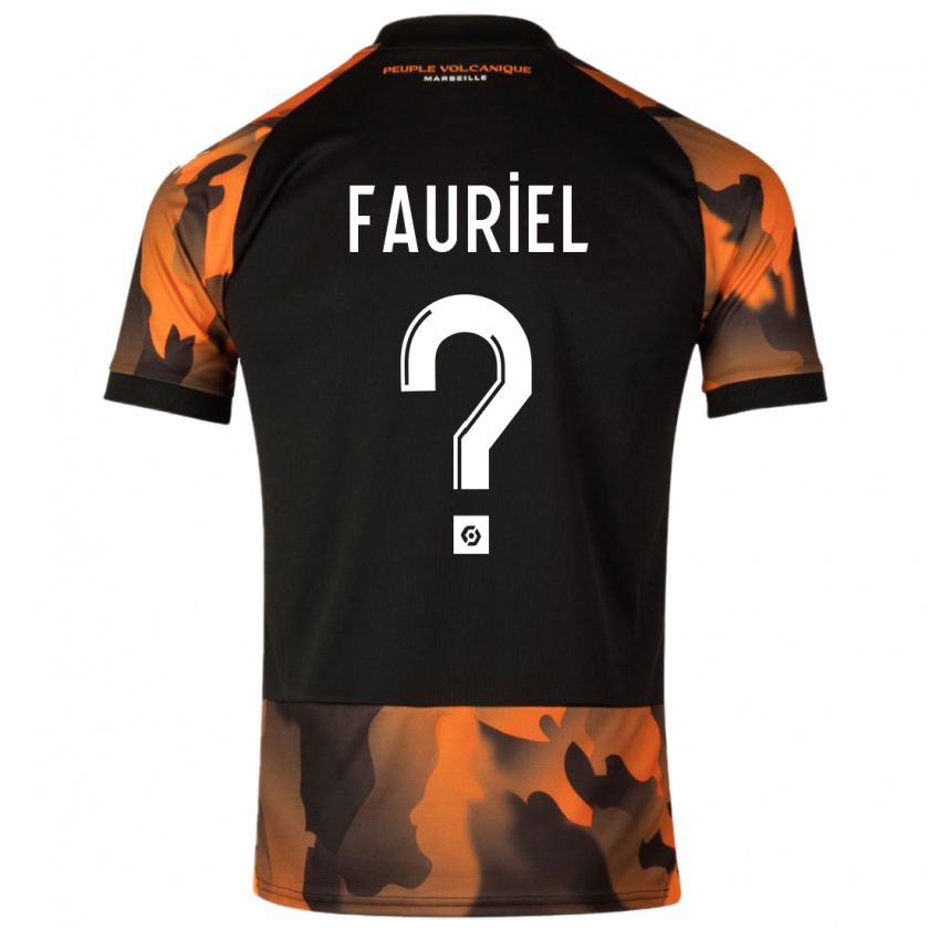 Kandiny Herren Lois Fauriel #0 Schwarzorange Ausweichtrikot Trikot 2023/24 T-Shirt Österreich