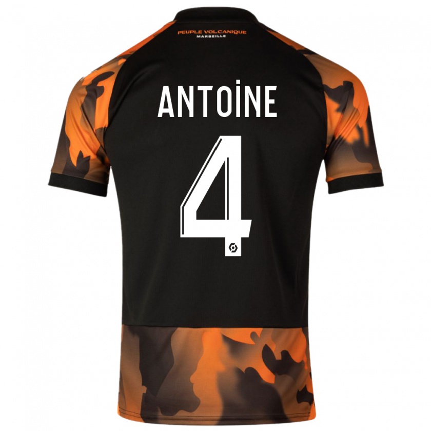 Kandiny Uomo Maglia Maud Antoine #4 Nero Arancione Kit Gara Third 2023/24 Maglietta