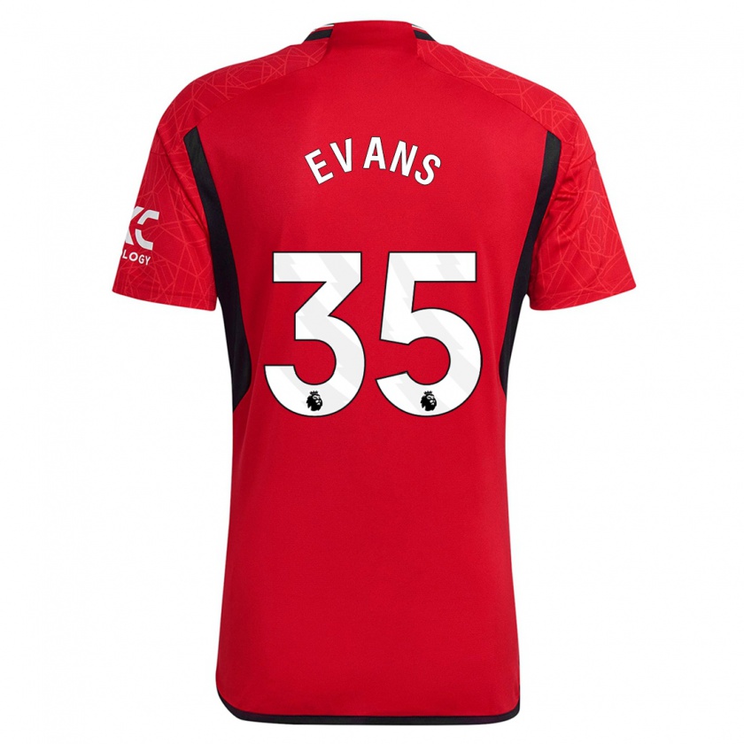 Kandiny Dames Jonny Evans #35 Rood Thuisshirt Thuistenue 2023/24 T-Shirt België