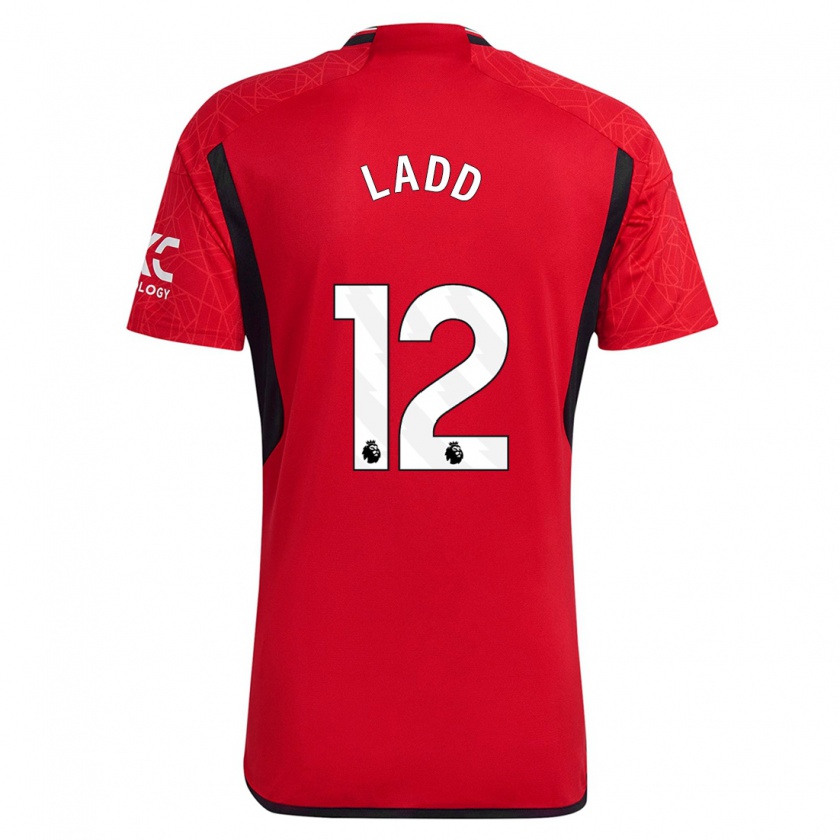 Kandiny Mujer Camiseta Hayley Ladd #12 Rojo 1ª Equipación 2023/24 La Camisa México