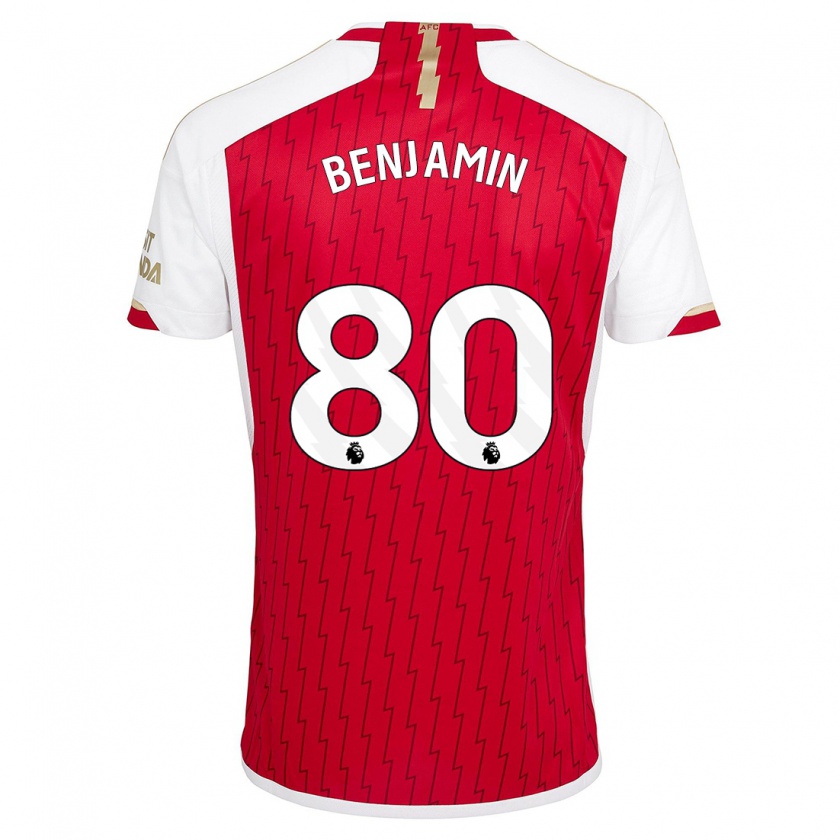 Kandiny Dames Omari Benjamin #80 Rood Thuisshirt Thuistenue 2023/24 T-Shirt België