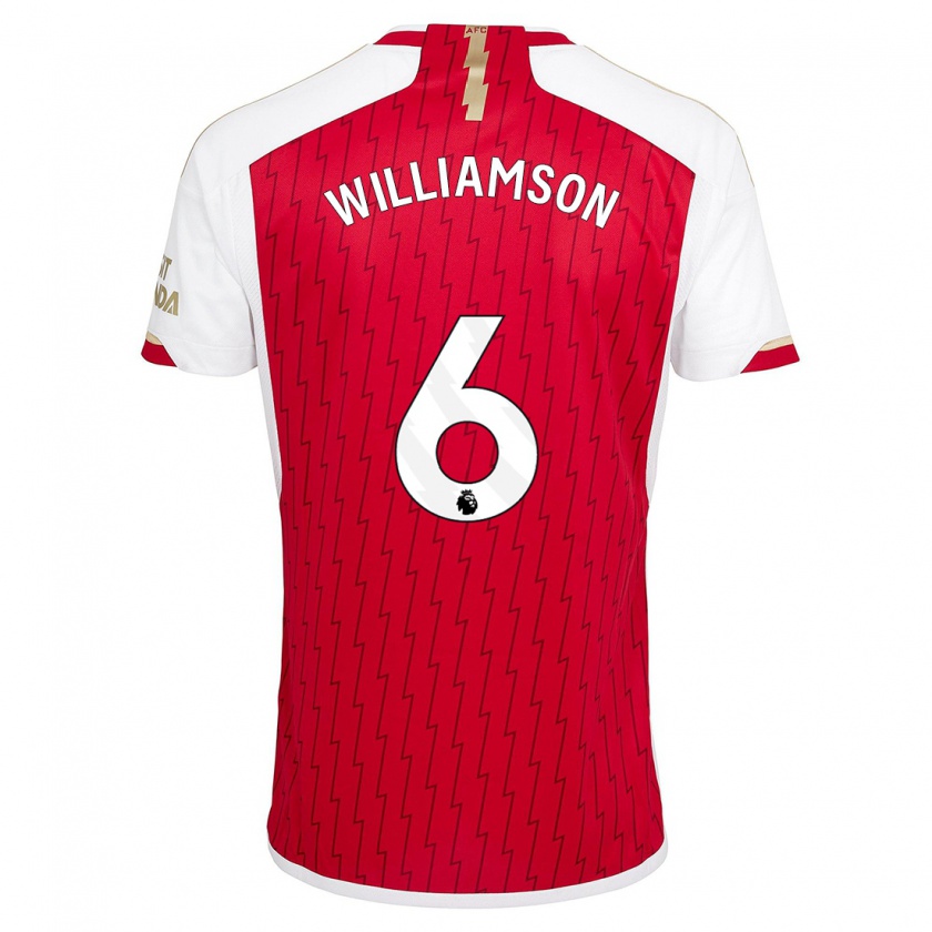 Kandiny Donna Maglia Leah Williamson #6 Rosso Kit Gara Home 2023/24 Maglietta