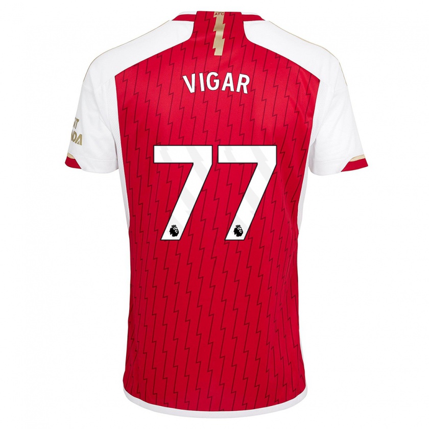 Kandiny Dames Billy Vigar #77 Rood Thuisshirt Thuistenue 2023/24 T-Shirt België