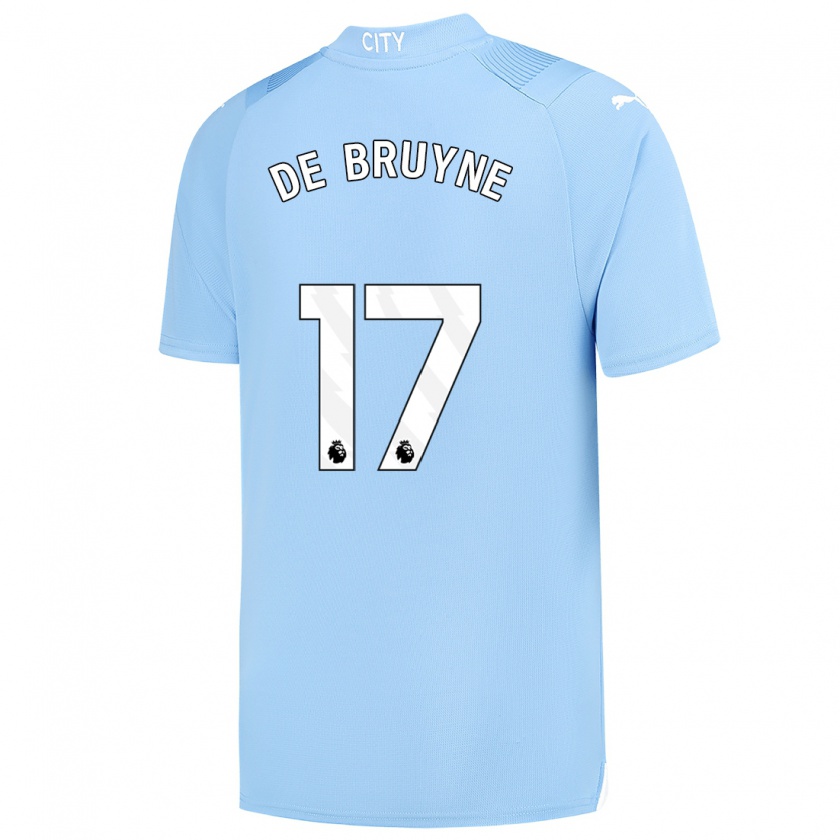 Kandiny Mujer Camiseta Kevin De Bruyne #17 Azul Claro 1ª Equipación 2023/24 La Camisa