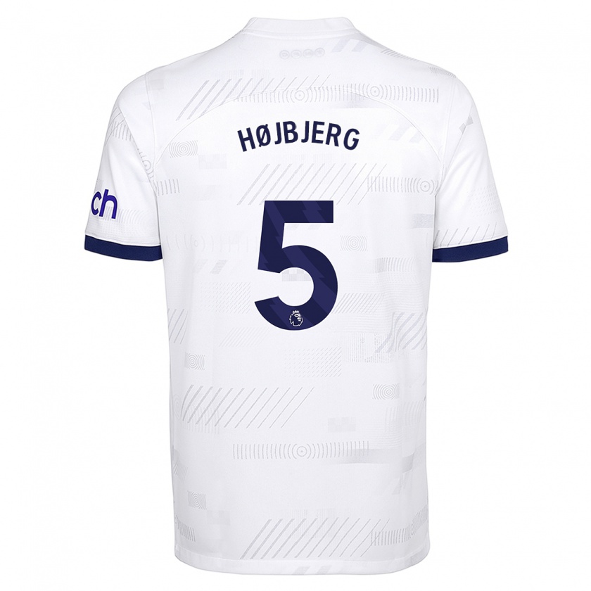 Kandiny Damen Pierre-Emile Højbjerg #5 Weiß Heimtrikot Trikot 2023/24 T-Shirt Österreich