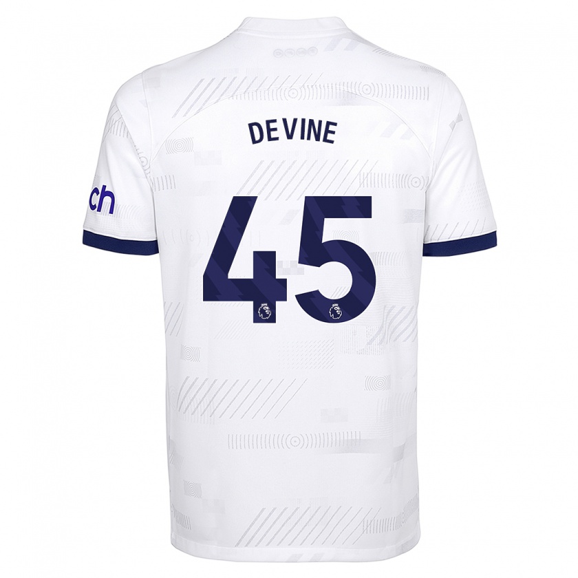 Kandiny Dames Alfie Devine #45 Wit Thuisshirt Thuistenue 2023/24 T-Shirt België