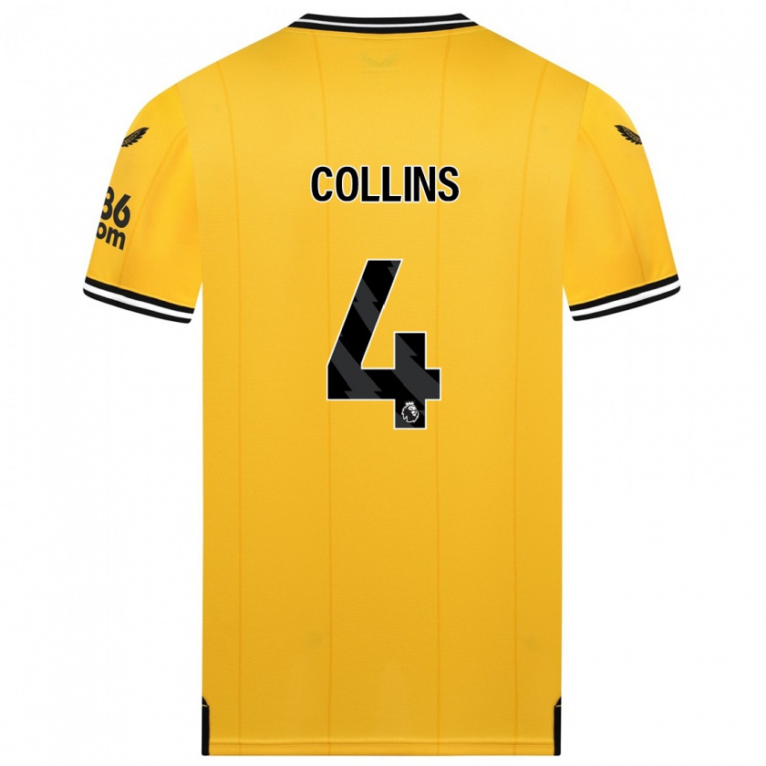 Kandiny Mujer Camiseta Nathan Collins #4 Amarillo 1ª Equipación 2023/24 La Camisa México