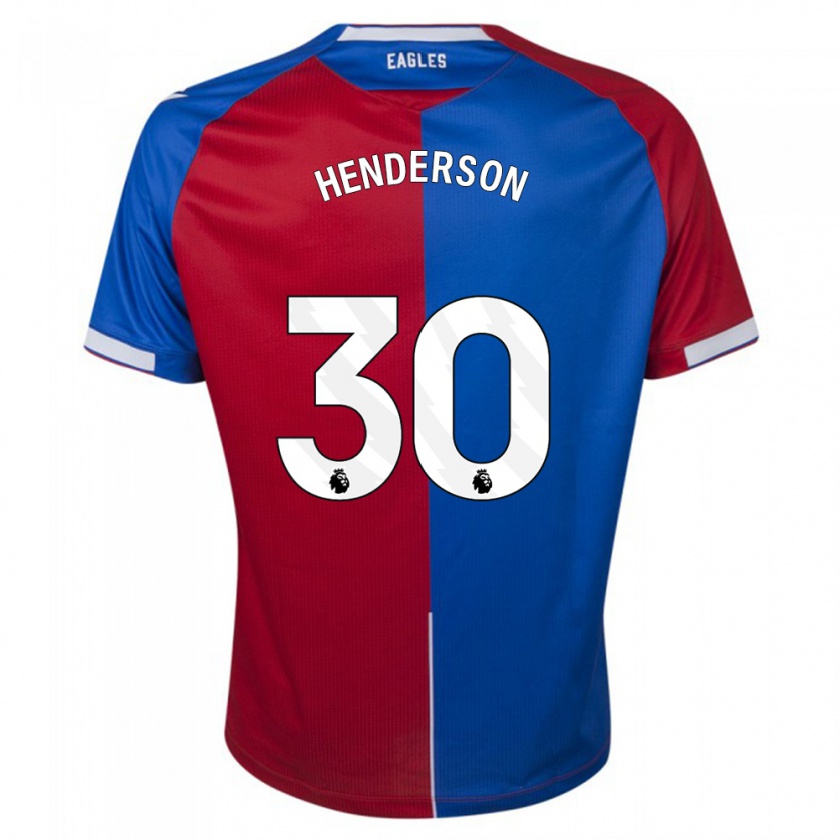 Kandiny Mujer Camiseta Dean Henderson #30 Rojo Azul 1ª Equipación 2023/24 La Camisa