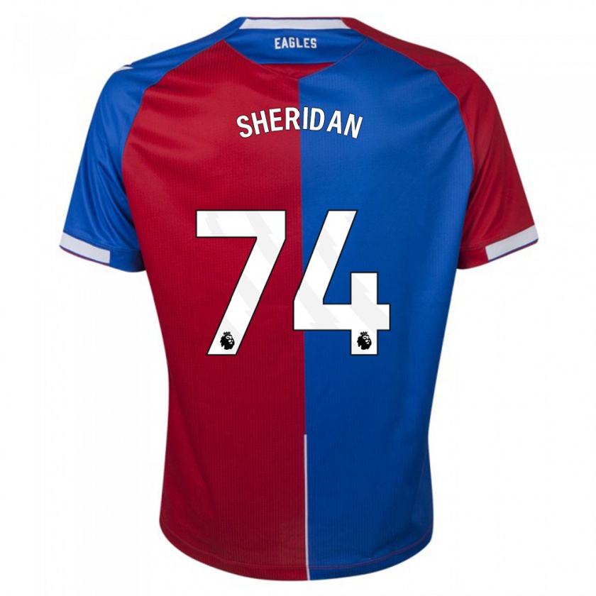 Kandiny Mujer Camiseta Joe Sheridan #74 Rojo Azul 1ª Equipación 2023/24 La Camisa