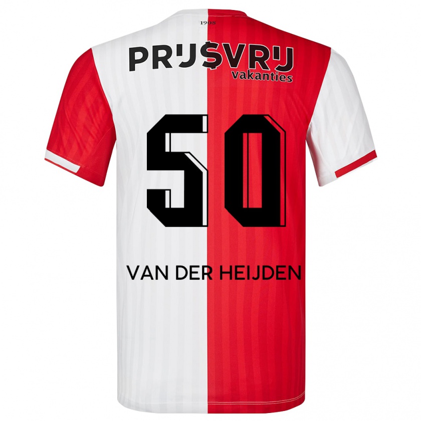 Kandiny Donna Maglia Délano Van Der Heijden #50 Rosso Bianco Kit Gara Home 2023/24 Maglietta