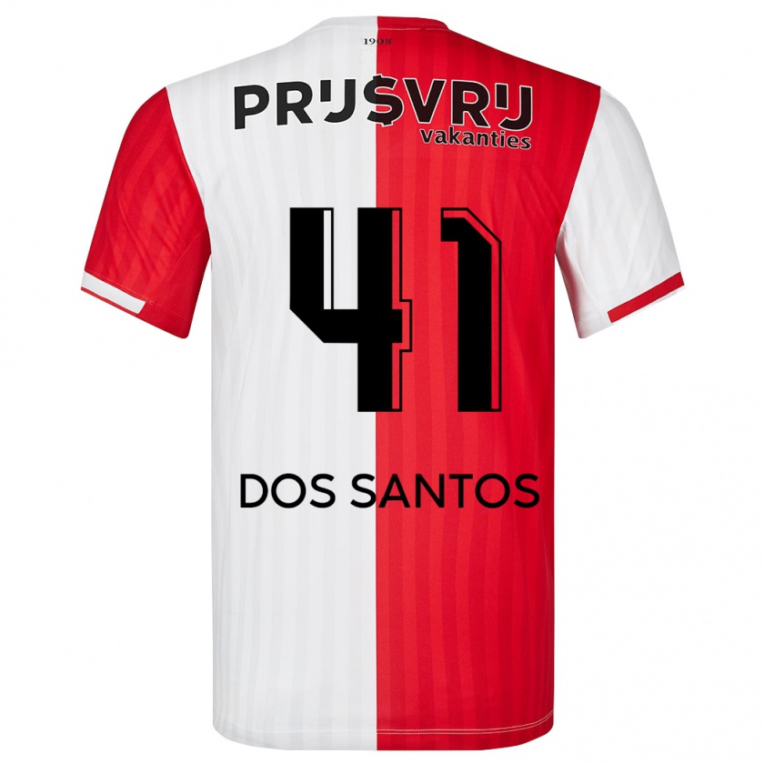 Kandiny Dames Giuliany Ben-David Dos Santos #41 Rood Wit Thuisshirt Thuistenue 2023/24 T-Shirt België