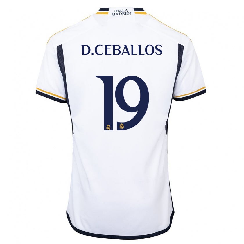 Kandiny Donna Maglia Dani Ceballos #19 Bianco Kit Gara Home 2023/24 Maglietta