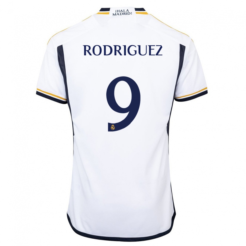 Kandiny Donna Maglia Álvaro Rodríguez #9 Bianco Kit Gara Home 2023/24 Maglietta