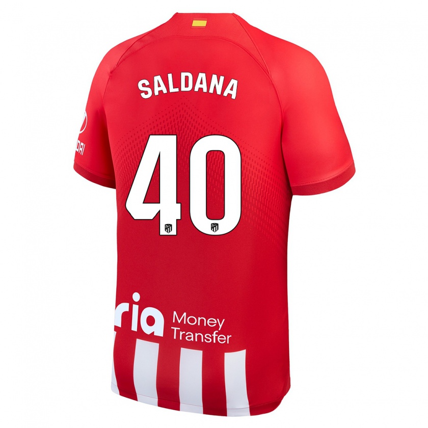 Kandiny Dames Jose Saldana #40 Rood Wit Thuisshirt Thuistenue 2023/24 T-Shirt België