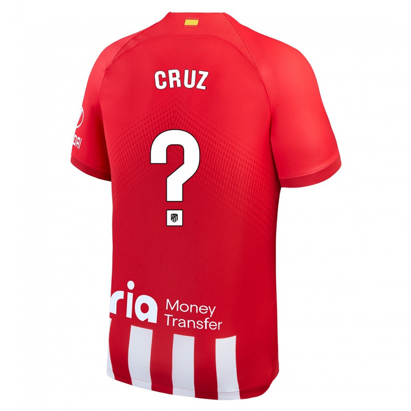 Kandiny Mujer Camiseta Alberto Cruz #0 Rojo Blanco 1ª Equipación 2023/24 La Camisa