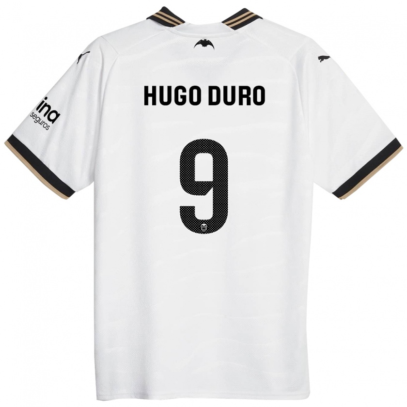 Kandiny Mujer Camiseta Hugo Duro #9 Blanco 1ª Equipación 2023/24 La Camisa