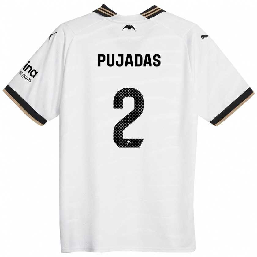 Kandiny Mujer Camiseta Berta Pujadas #2 Blanco 1ª Equipación 2023/24 La Camisa