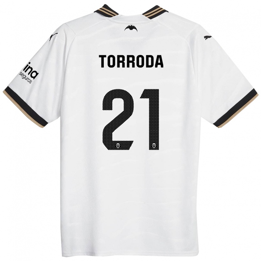 Kandiny Mujer Camiseta Anna Torroda #21 Blanco 1ª Equipación 2023/24 La Camisa