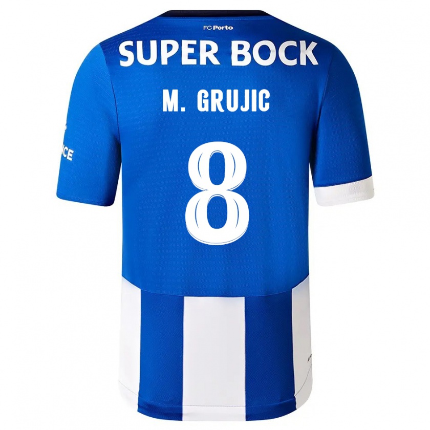 Kandiny Donna Maglia Marko Grujic #8 Blu Bianco Kit Gara Home 2023/24 Maglietta