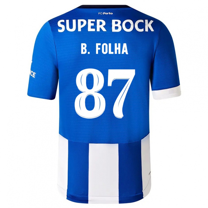 Kandiny Donna Maglia Bernardo Folha #87 Blu Bianco Kit Gara Home 2023/24 Maglietta