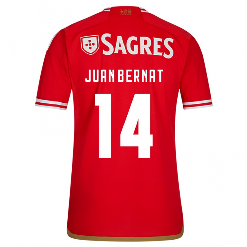 Kandiny Mujer Camiseta Juan Bernat #14 Rojo 1ª Equipación 2023/24 La Camisa