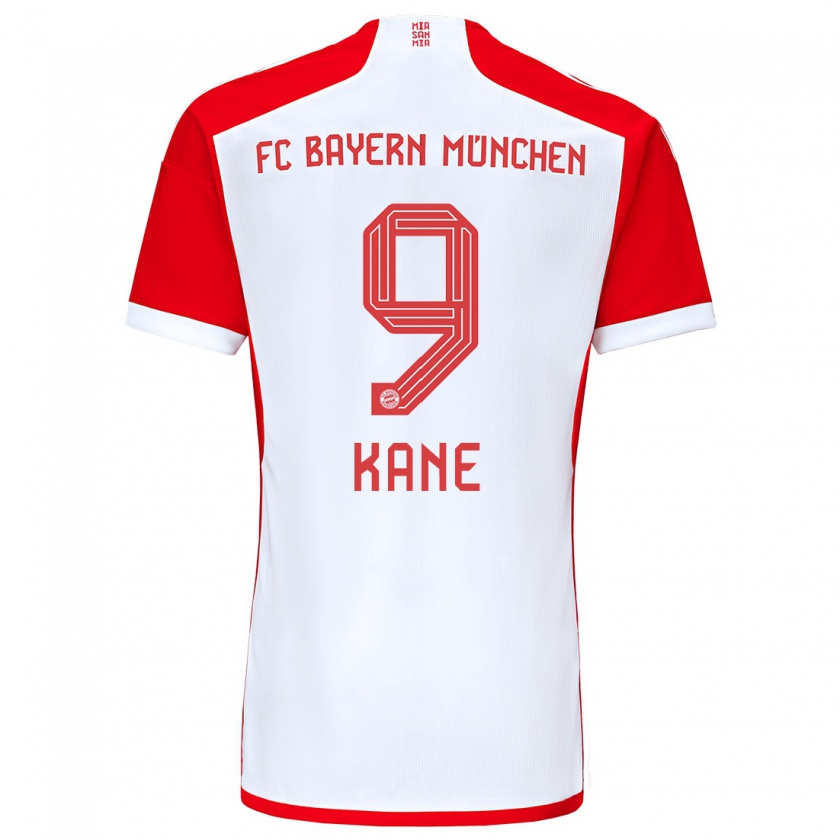 Kandiny Mujer Camiseta Harry Kane #9 Rojo Blanco 1ª Equipación 2023/24 La Camisa