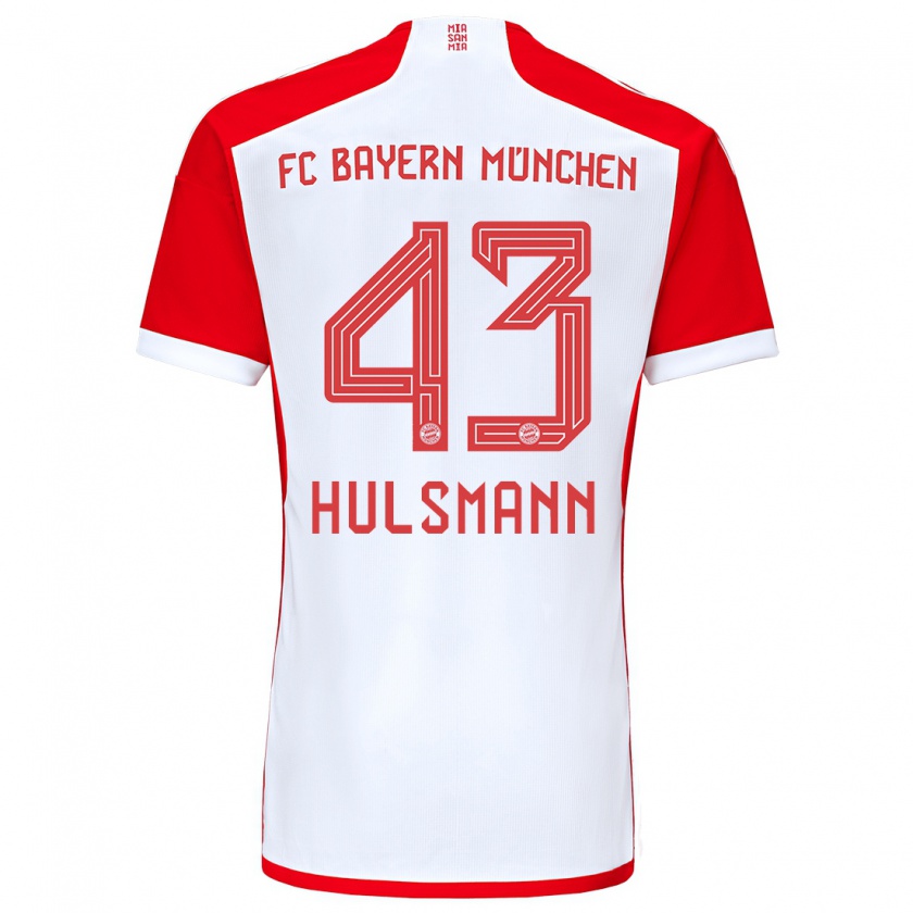 Kandiny Mujer Camiseta Tom Hülsmann #43 Rojo Blanco 1ª Equipación 2023/24 La Camisa