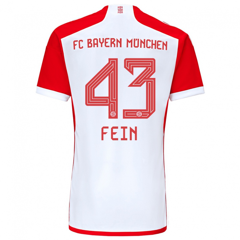 Kandiny Mujer Camiseta Adrian Fein #43 Rojo Blanco 1ª Equipación 2023/24 La Camisa