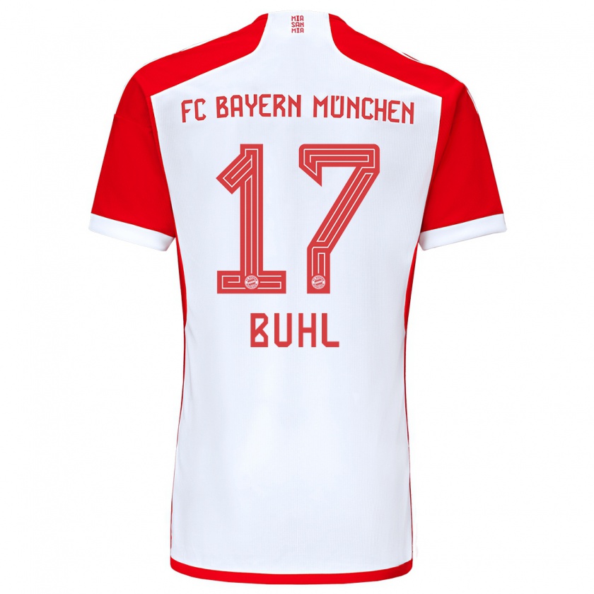 Kandiny Mujer Camiseta Klara Buhl #17 Rojo Blanco 1ª Equipación 2023/24 La Camisa