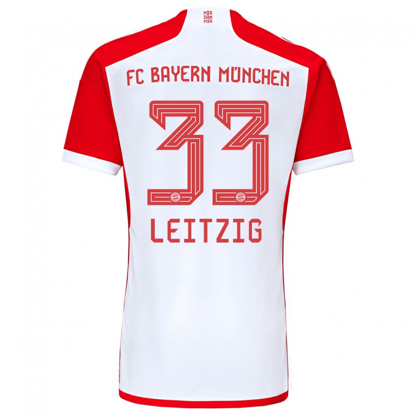 Kandiny Mujer Camiseta Janina Leitzig #33 Rojo Blanco 1ª Equipación 2023/24 La Camisa