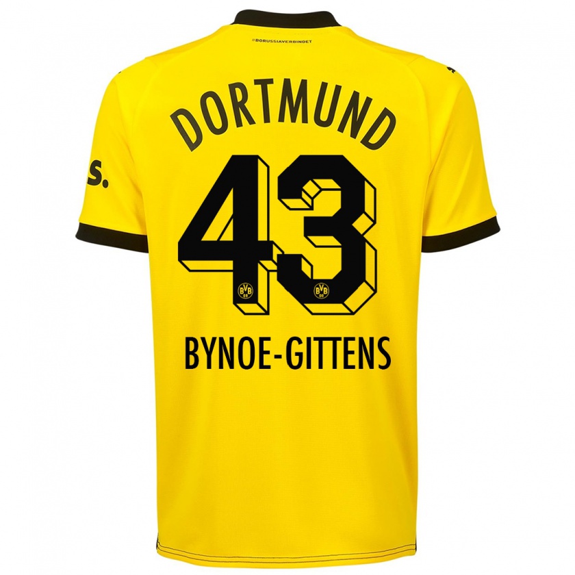 Kandiny Mujer Camiseta Jamie Bynoe-Gittens #43 Amarillo 1ª Equipación 2023/24 La Camisa