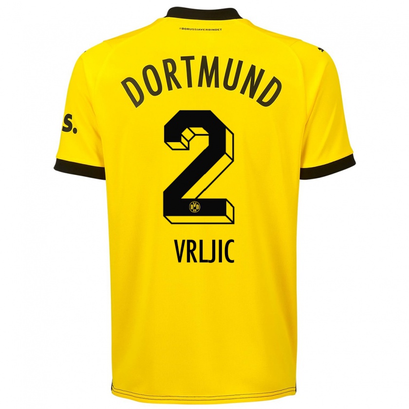 Kandiny Donna Maglia Daniel Vrljic #2 Giallo Kit Gara Home 2023/24 Maglietta