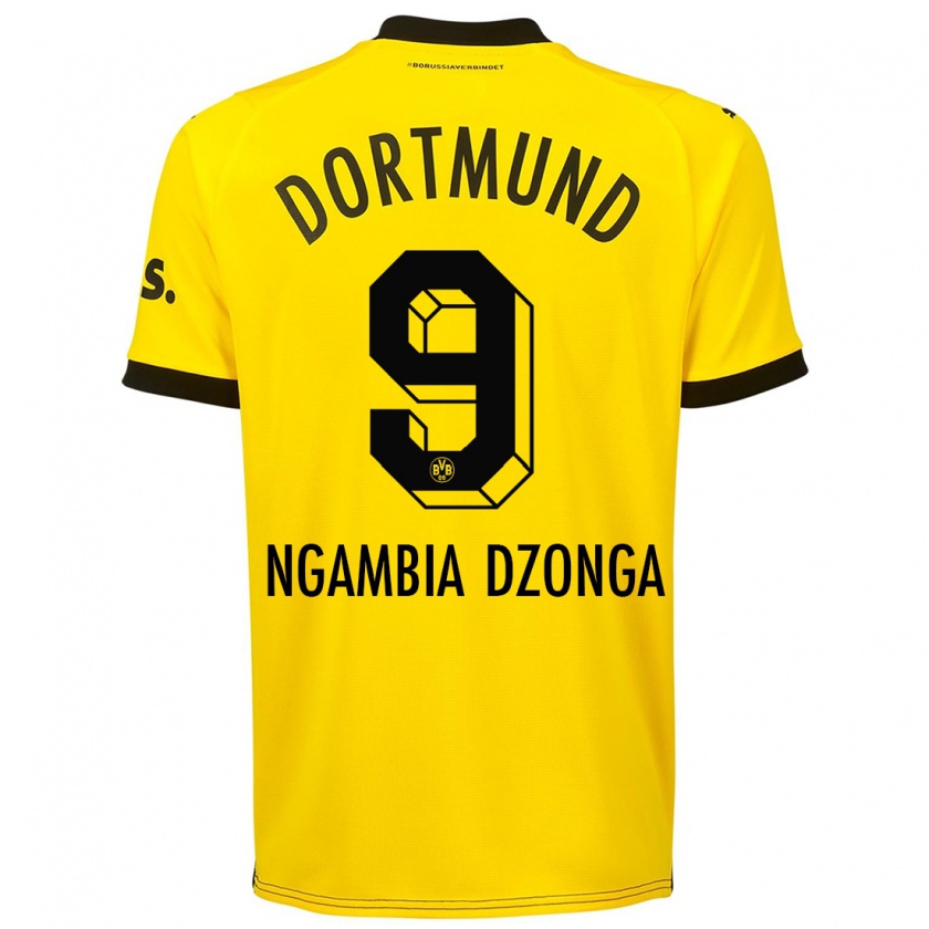 Kandiny Dames Diego Ngambia Dzonga #9 Geel Thuisshirt Thuistenue 2023/24 T-Shirt België