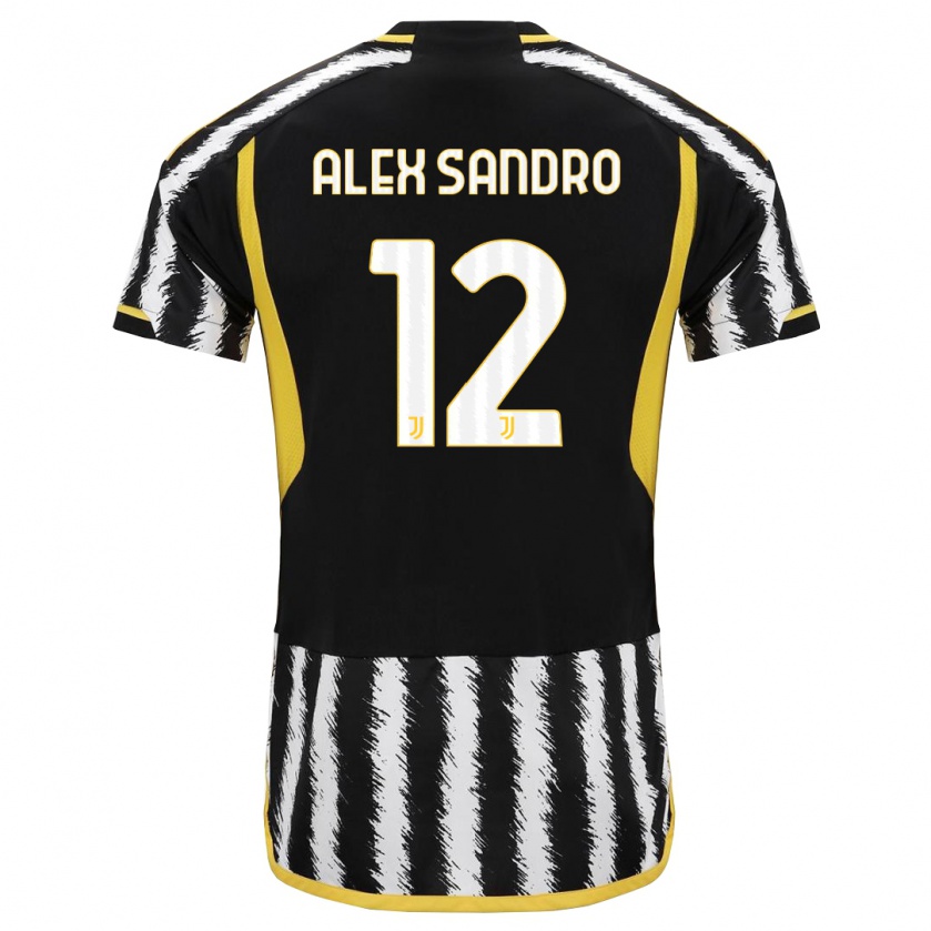 Kandiny Mujer Camiseta Alex Sandro #12 Blanco Negro 1ª Equipación 2023/24 La Camisa