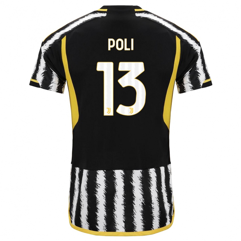 Kandiny Donna Maglia Fabrizio Poli #13 Nero Bianco Kit Gara Home 2023/24 Maglietta