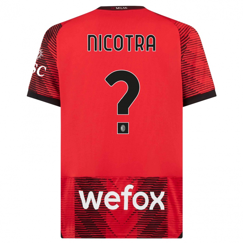 Kandiny Mujer Camiseta Riccardo Nicotra #0 Negro Rojo 1ª Equipación 2023/24 La Camisa México