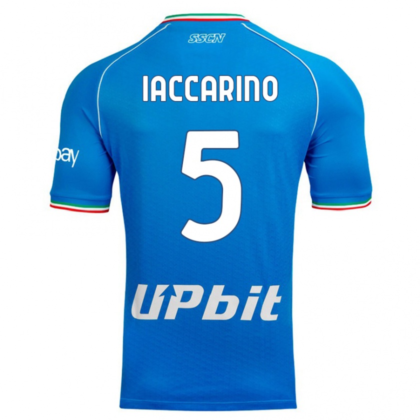 Kandiny Donna Maglia Gennaro Iaccarino #5 Cielo Blu Kit Gara Home 2023/24 Maglietta