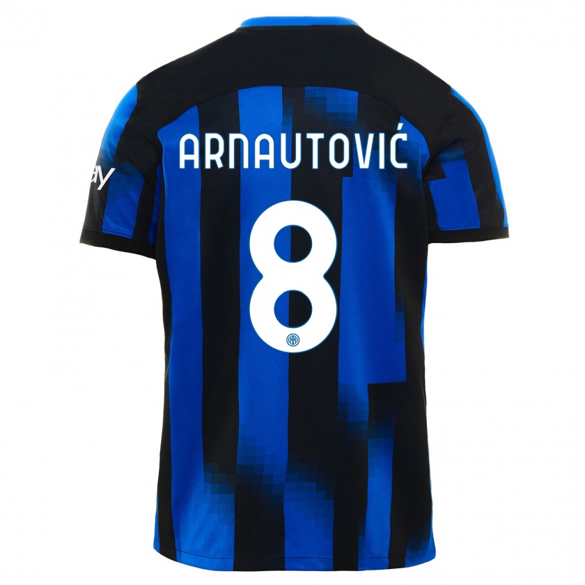 Kandiny Donna Maglia Marko Arnautovic #8 Nero Blu Kit Gara Home 2023/24 Maglietta