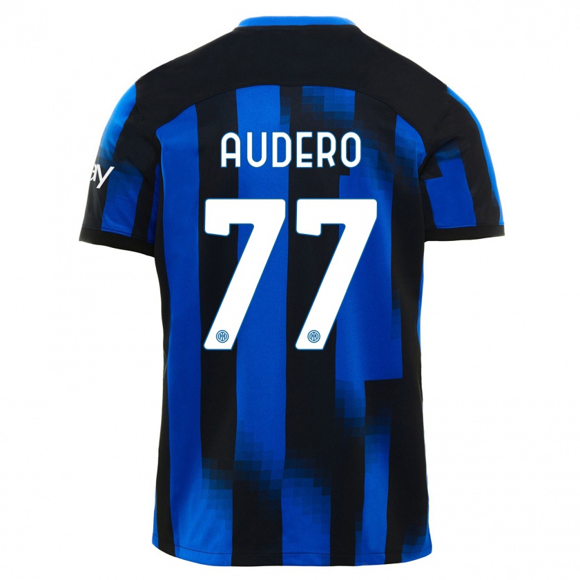 Kandiny Donna Maglia Emil Audero #77 Nero Blu Kit Gara Home 2023/24 Maglietta