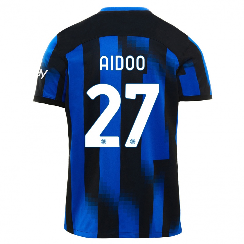 Kandiny Mujer Camiseta Mike Aidoo #27 Azul Negro 1ª Equipación 2023/24 La Camisa México