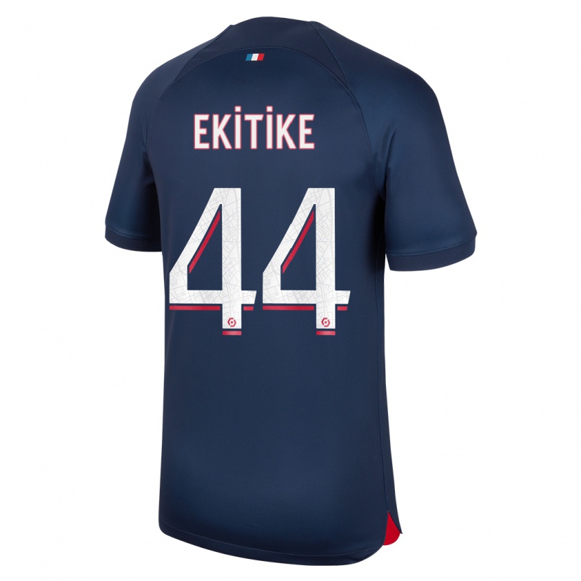 Kandiny Donna Maglia Hugo Ekitiké #44 Blu Rosso Kit Gara Home 2023/24 Maglietta