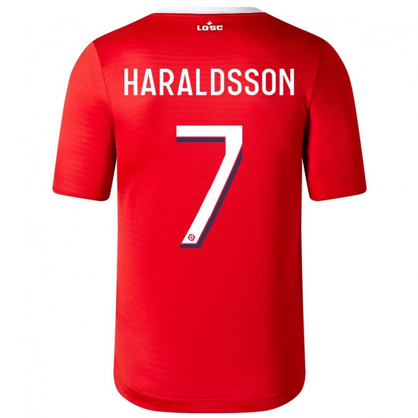 Kandiny Donna Maglia Hákon Arnar Haraldsson #7 Rosso Kit Gara Home 2023/24 Maglietta