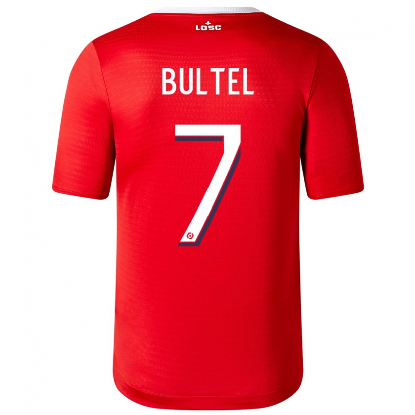 Kandiny Mujer Camiseta Ludivine Bultel #7 Rojo 1ª Equipación 2023/24 La Camisa