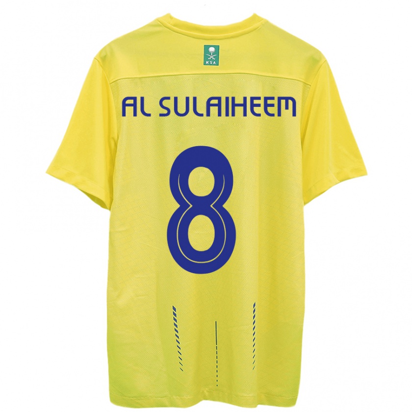 Kandiny Mujer Camiseta Abdulmajeed Al-Sulaiheem #8 Amarillo 1ª Equipación 2023/24 La Camisa