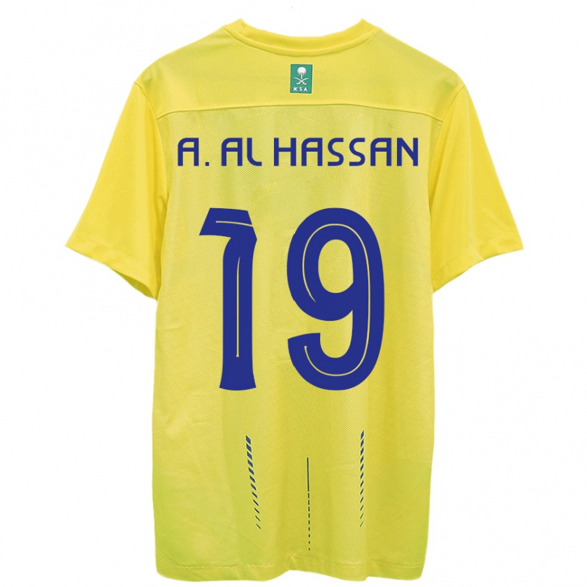 Kandiny Mujer Camiseta Ali Al-Hassan #19 Amarillo 1ª Equipación 2023/24 La Camisa