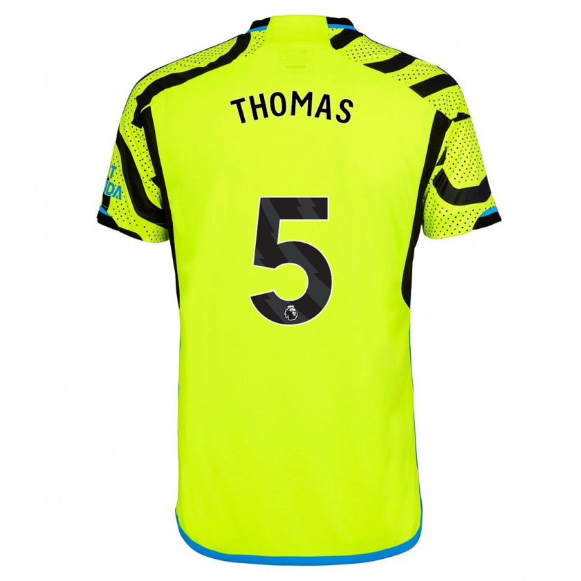 Kandiny Donna Maglia Thomas Partey #5 Giallo Kit Gara Away 2023/24 Maglietta