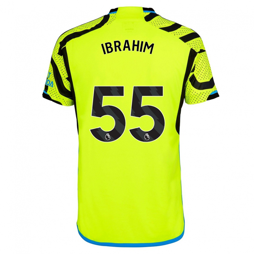 Kandiny Donna Maglia Bradley Ibrahim #55 Giallo Kit Gara Away 2023/24 Maglietta