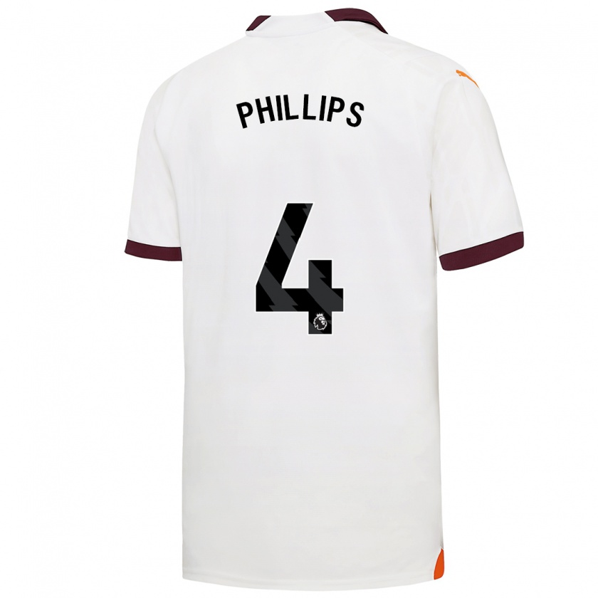 Kandiny Mujer Camiseta Kalvin Phillips #4 Blanco 2ª Equipación 2023/24 La Camisa