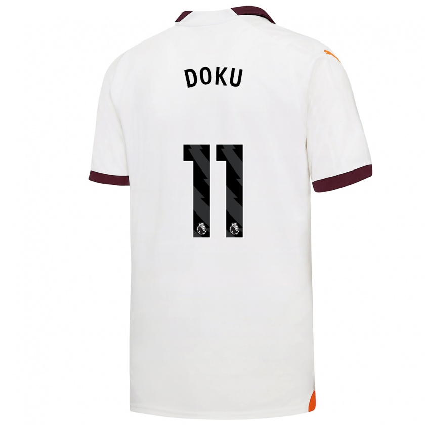 Kandiny Donna Maglia Jérémy Doku #11 Bianco Kit Gara Away 2023/24 Maglietta